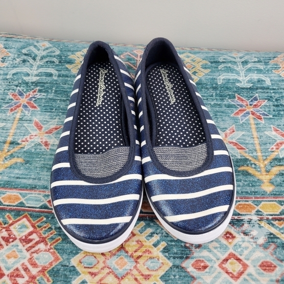 Hanna Andersson Blue Glitter Stripe Slip On Shoe 3M